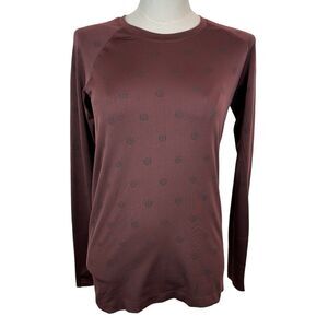 Lululemon Swiftly Tech 2.0 Long Sleeve Yogo Pop Cassis/Black Sz 8 Logos!! MINT !